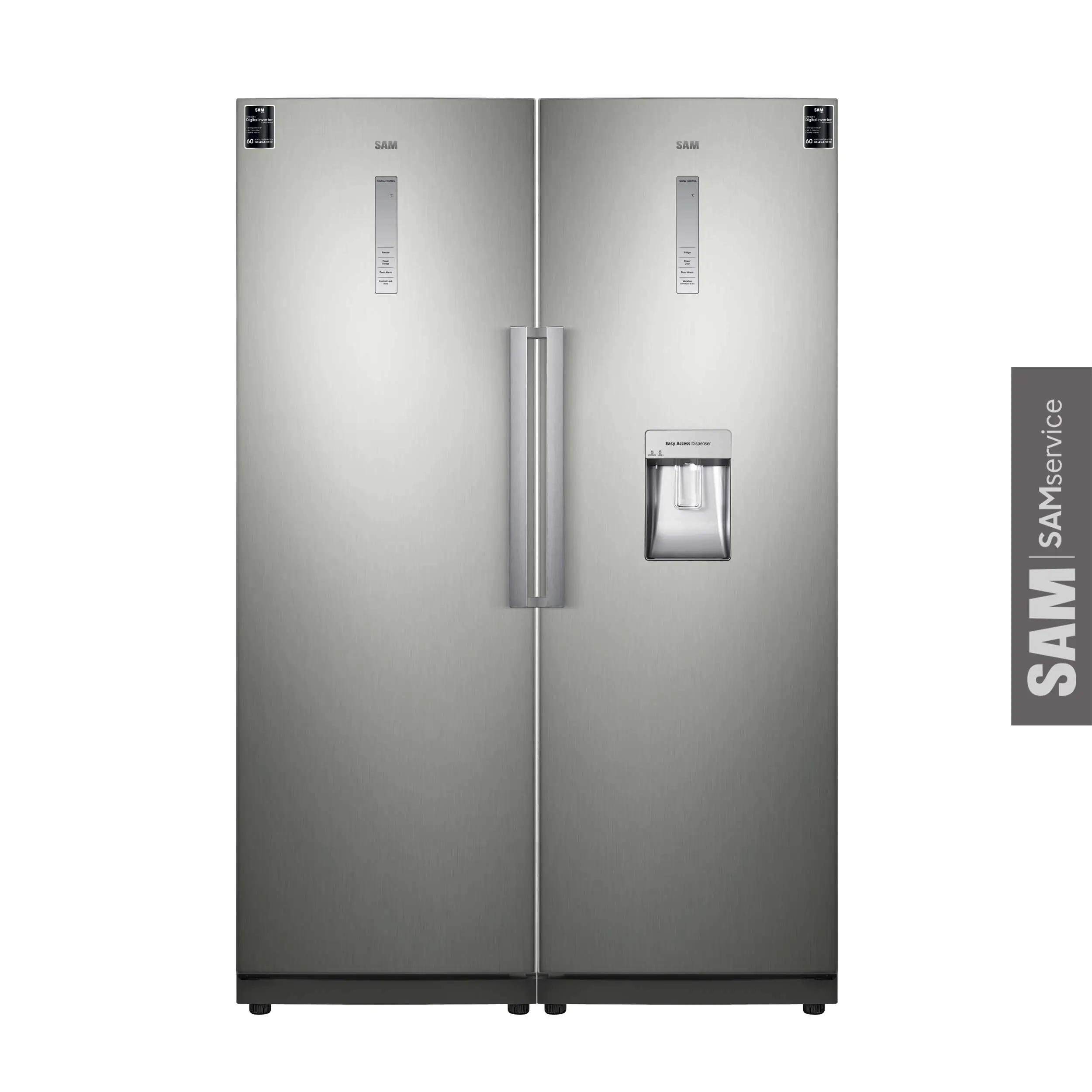 یخچال فریزر دوقلو سام مدل RR65-RZ65 – ظرفیت ۶۵۰ لیتر نقره‌ای