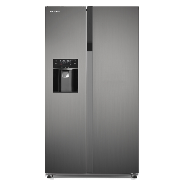 یخچال فریزر ساید بای ساید اتوماتیک ایکس ویژن مدل HS600 با طراحی مدرن و ظرفیت بالا